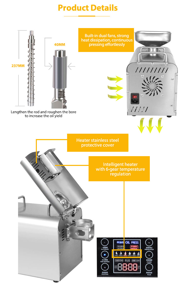 Shenzhou - Peanut Mini Oil Press Stainless Steel Small Household Manufacturers Direct Supply Oil Pressers Oil Press Extractor Oil Press Machine1 11