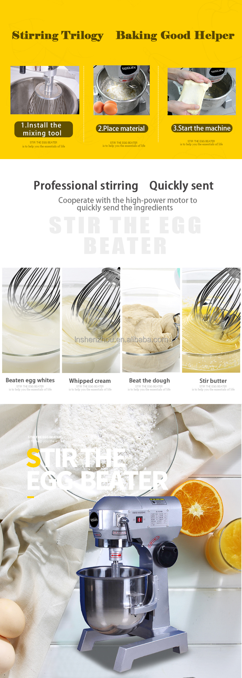 Shenzhou - 50L Bread Mixer 50 Kg Planetary Pizza Dough Mixer Stand / Table Dough Hook Beater Ejector Button,bowl-lift Design SHENZHOU DD305 Mixing machine 18