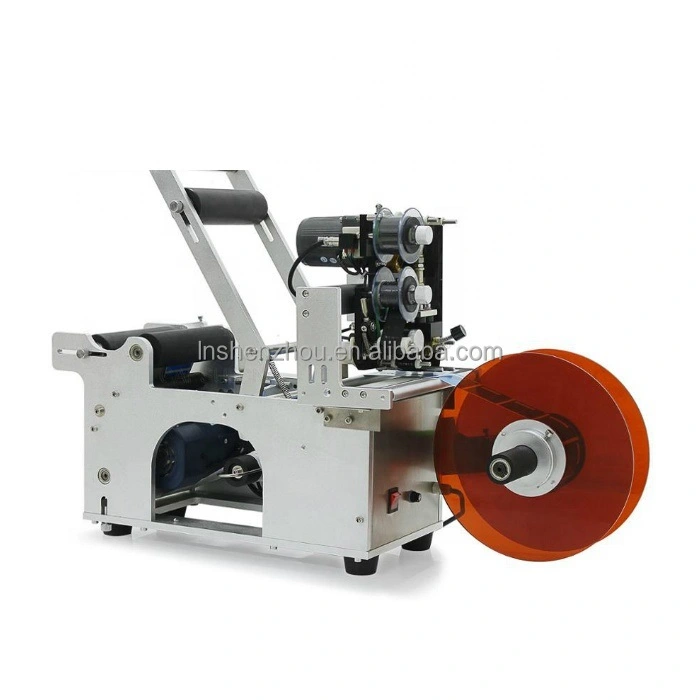 선저우 - 탁상용 PET 병, 맥주, 에센셜 오일, 대추야자, 납작한 병, 화장품, 수동, 납작한 와인 라벨, 반자동 라벨링 기계 1