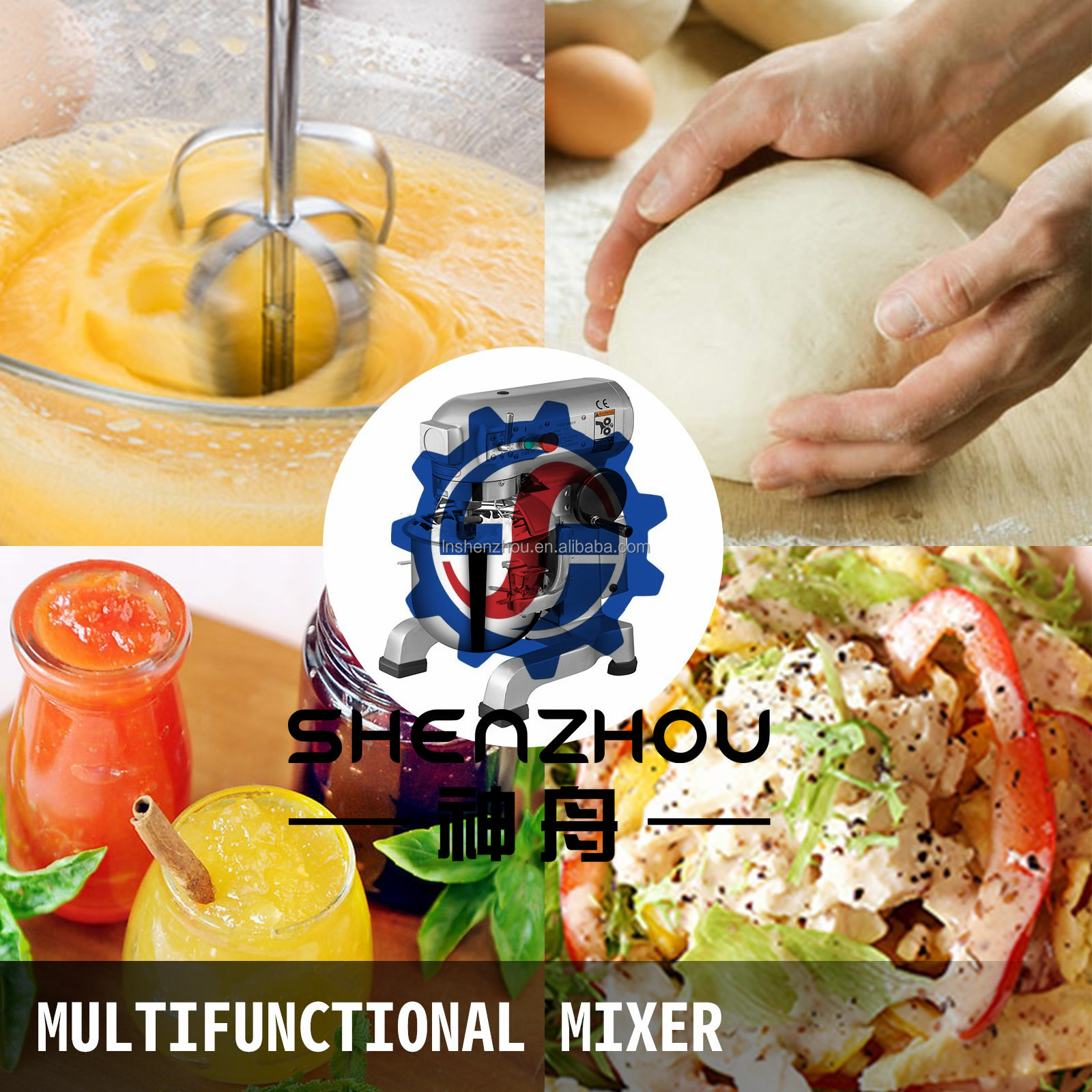 Shenzhou - Gewerblicher Lebensmittelmixer für Kuchen, Brot und Bäckereien, Industriemixer, Backform-Mischmaschine 14
