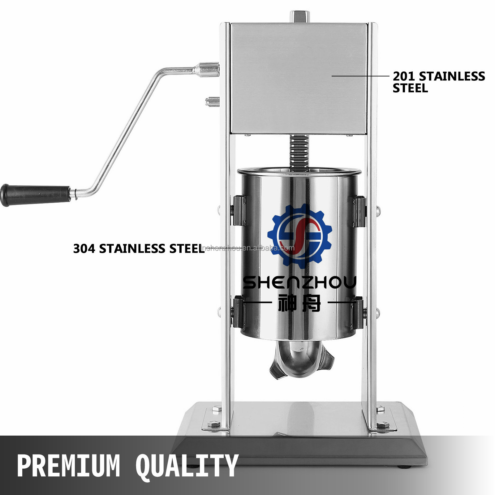 Shenzhou - Machine à saucisses verticale commerciale domestique de 5 l, 2 vitesses, en acier inoxydable 8
