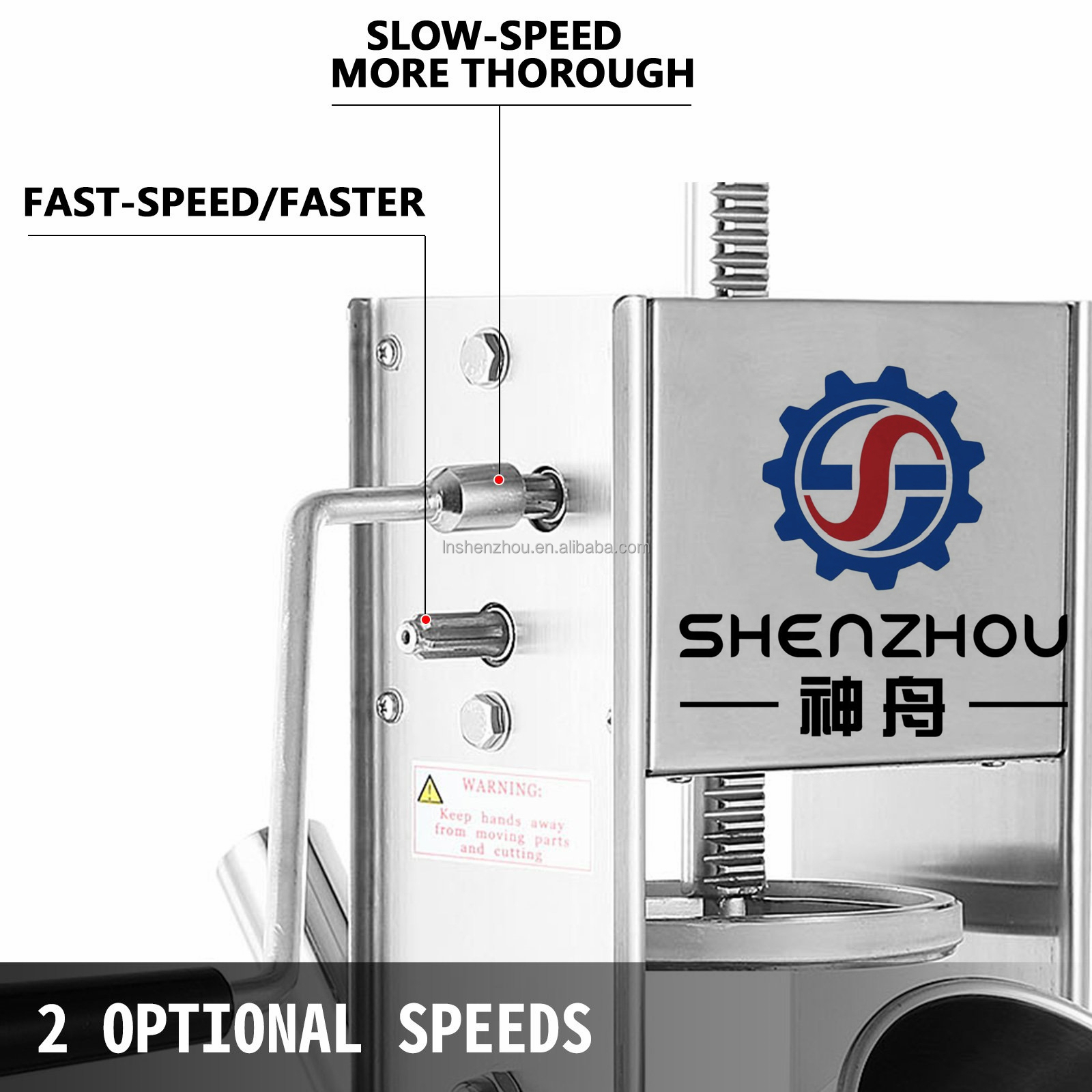 Shenzhou - Machine à saucisses verticale commerciale domestique de 5 l, 2 vitesses, en acier inoxydable 11