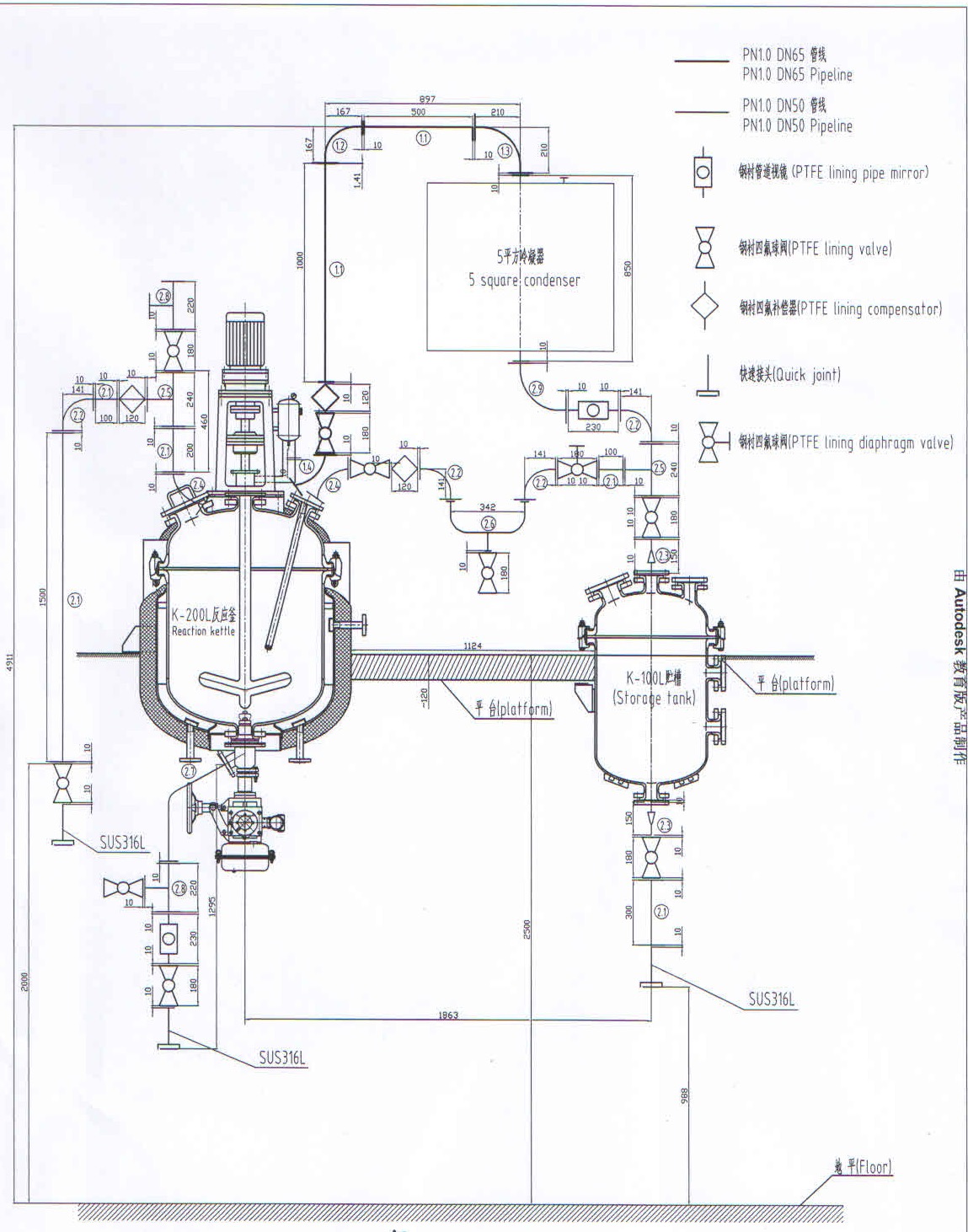 Shenzhou - 200 L jacketed reactor vessel with agitator electric heating up to 800 degree glass lined reactor tank Hot selling machine 9