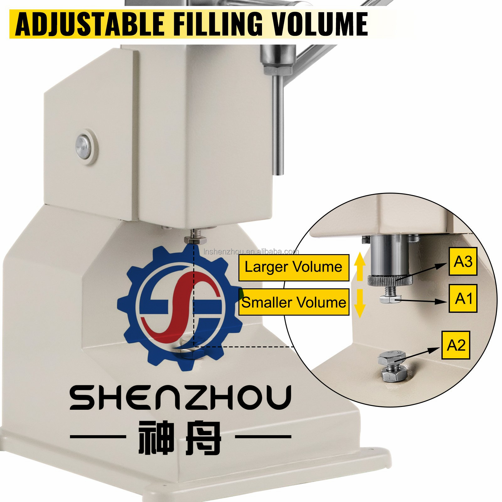 شنتشو - ماكينة تعبئة يدوية للسوائل، ماكينة تعبئة وتغليف قابلة للتعديل من 5 إلى 110 مل 11