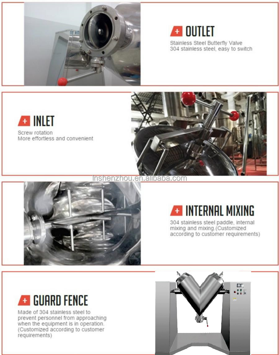 Shenzhou - Mezcladora de polvo tipo V para máquinas de fermentación y mezcla farmacéutica 8
