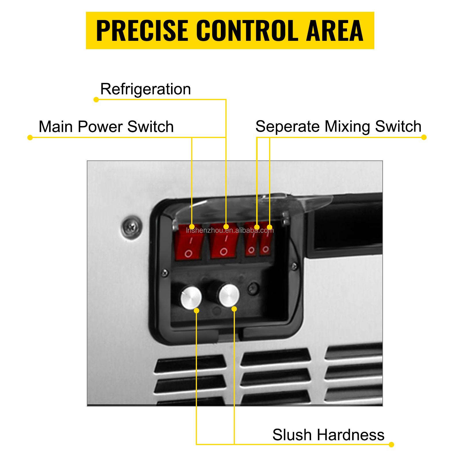Shenzhou - Máquina para hacer granizados de bebidas congeladas comerciales de 30 l, máquina para hacer batidos, máquina secadora y granuladora de hielo 12