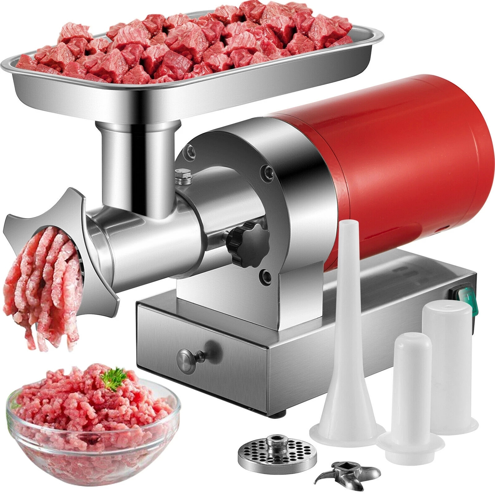 Shenzhou - Multi-Power Electric Meat Grinder Machine Mincer W/ Convenient Drawers Humanized Design Stainless Steel Commercial Home Food Machine 1