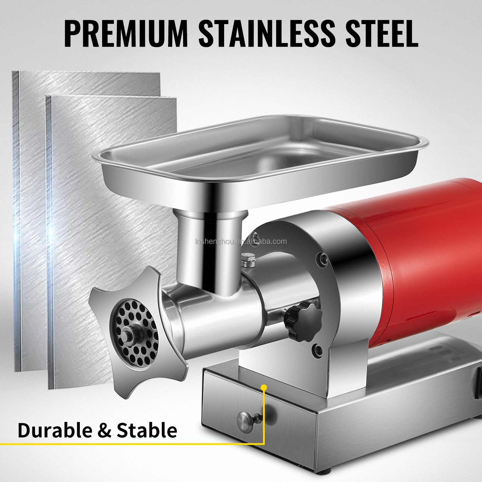 Shenzhou - Multi-Power Electric Meat Grinder Machine Mincer W/ Convenient Drawers Humanized Design Stainless Steel Commercial Home Food Machine 9