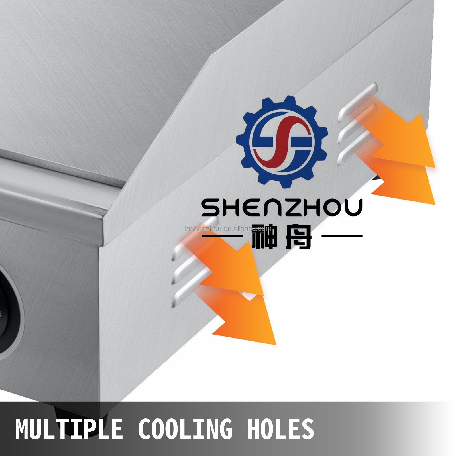 Shenzhou - Электрический гриль с рифленой и плоской поверхностью, коммерческий гриль-сковорода шириной 30 дюймов. 14