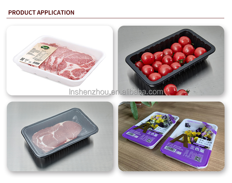 Shenzhou - Máquina selladora de cajas de sobremesa DF300T, selladora de bandejas semiautomática con molde de tamaño personalizado CE, máquina de alimentos 8