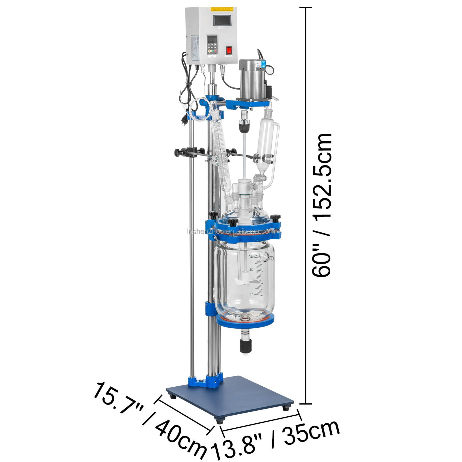 Shenzhou - 5l Jacketed Glass Reactor Reaction Vessel 100w Digital 0-1200r/min Chemical Lab Hot selling machine 9