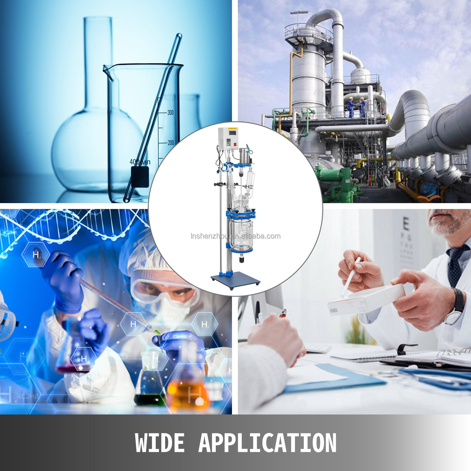 Shenzhou - 5l Jacketed Glass Reactor Reaction Vessel 100w Digital 0-1200r/min Chemical Lab Hot selling machine 15