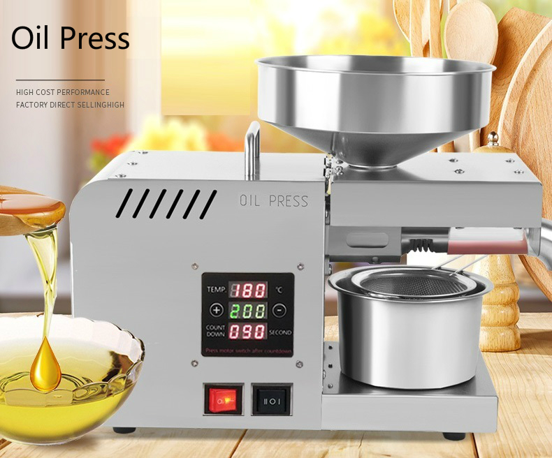 Shenzhou - Presse à huile X5S 220V / 110V, presse intelligente automatique, machine d'extraction à froid en acier inoxydable pour usage domestique et commercial 8