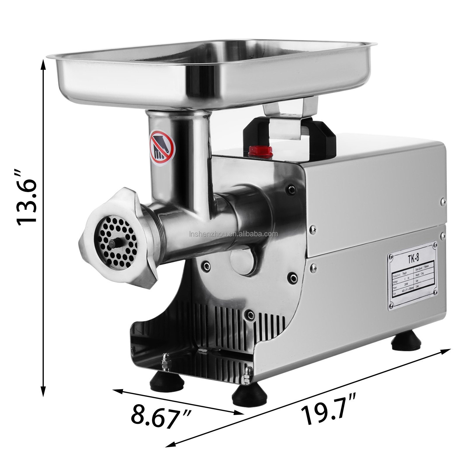 Shenzhou - Kitchen Heavy Duty Stainless Steel Electric Meat Grinder 75kg/h Filling&Packing Machine 13