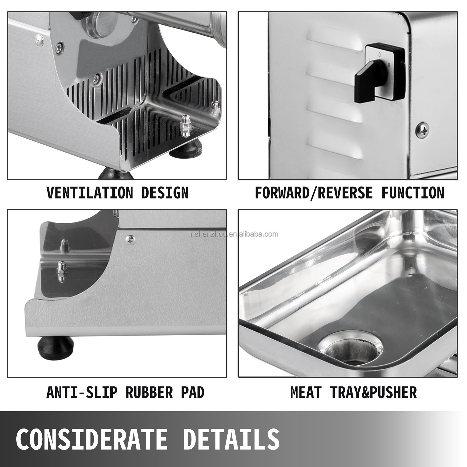Shenzhou - Kitchen Heavy Duty Stainless Steel Electric Meat Grinder 75kg/h Filling&Packing Machine 11