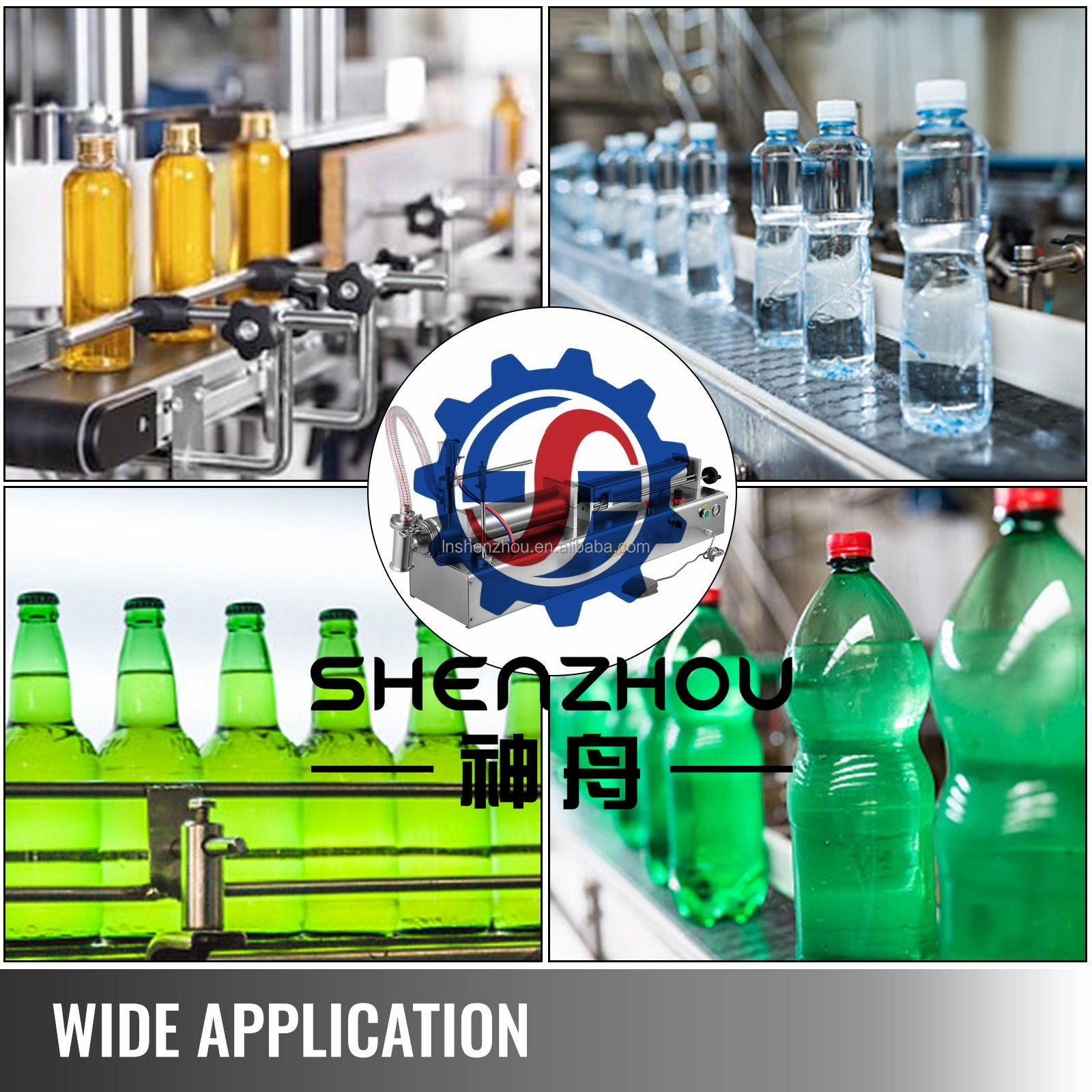 선저우 - 단일 헤드 공압식 액체 충전기 500-3000ml 우유 충전기 제어식 충전 및 포장기 15