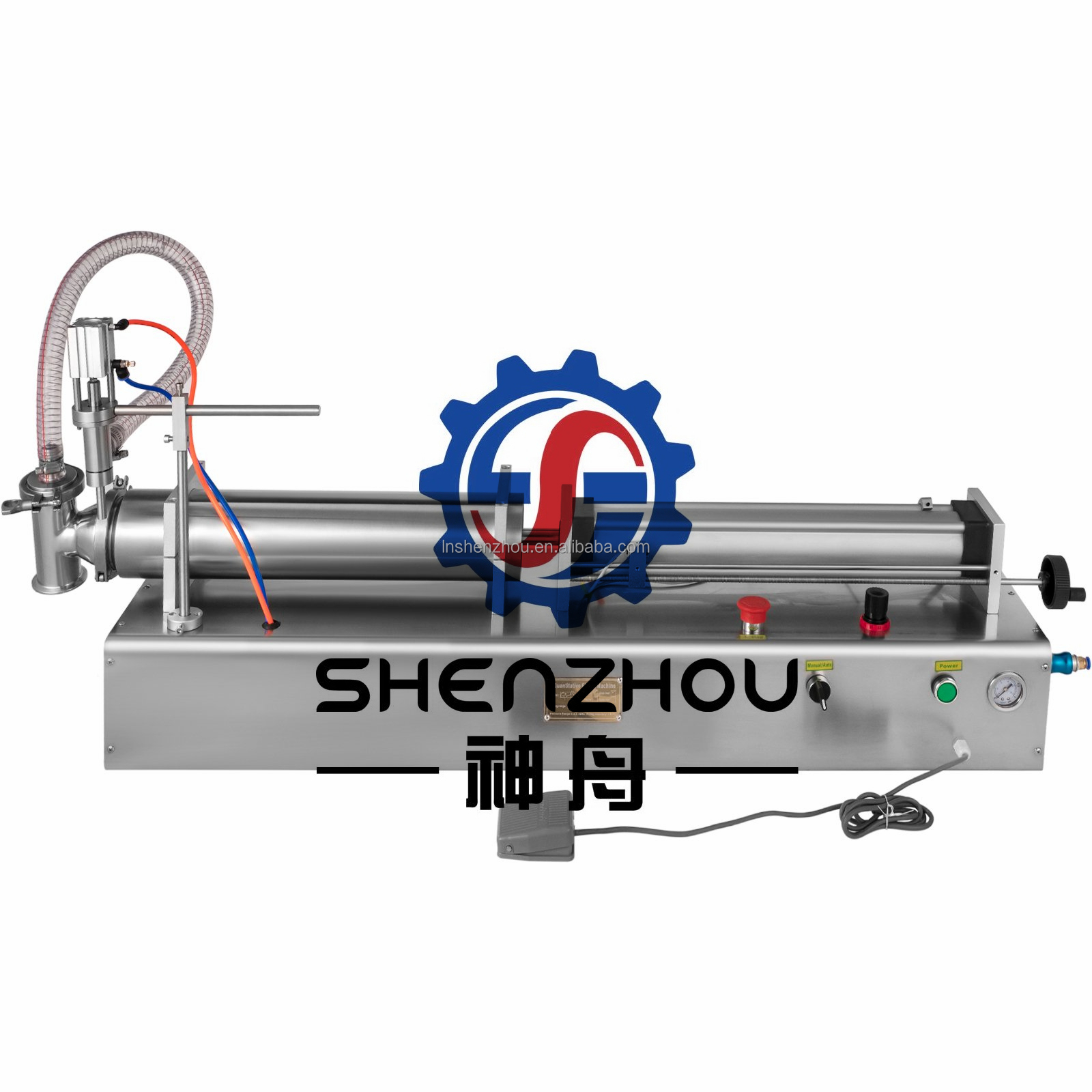 선저우 - 단일 헤드 공압식 액체 충전기 500-3000ml 우유 충전기 제어식 충전 및 포장기 8