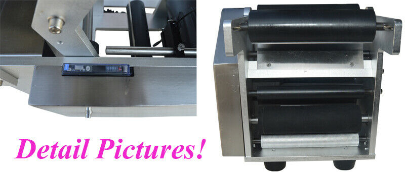 شنتشو - آلة لصق ملصقات الزجاجات الدائرية شبه أوتوماتيكية MT-50، تعمل بجهد 110 فولت / 60 هرتز، اقتصادية، تقوم بلصق الملصقات ووزن الزجاجات 9