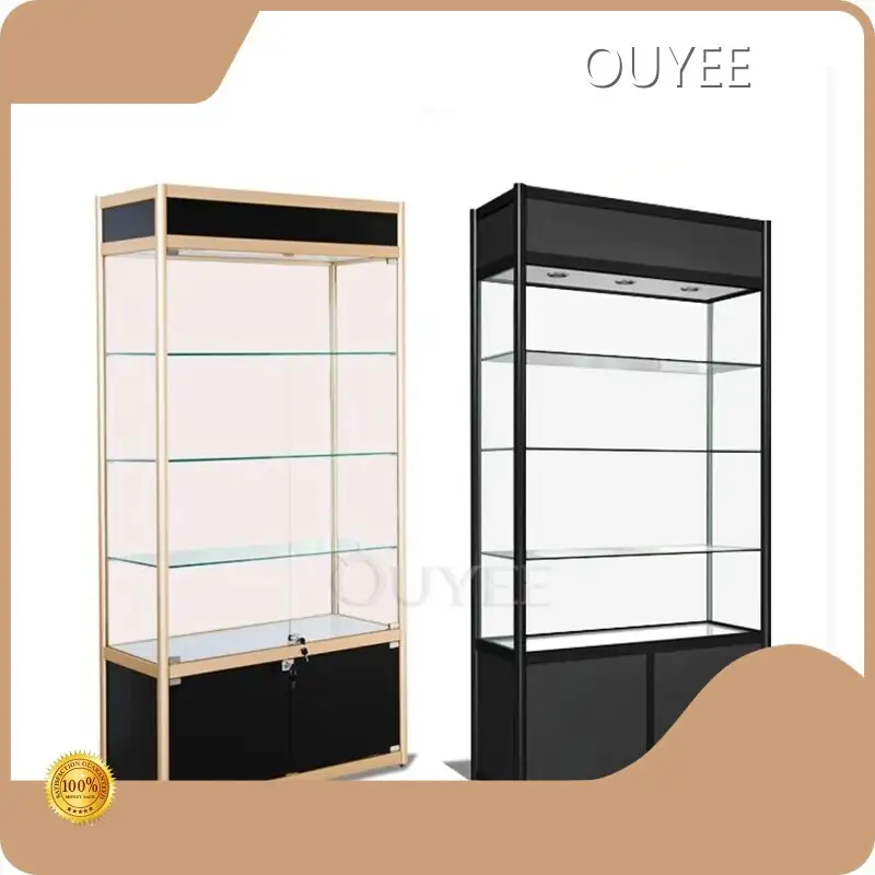 Lockable Sliding Glass Display Cabinet - Tempered Glass, LED, Aluminum 1