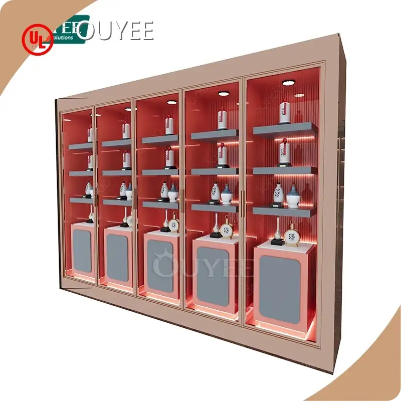 Custom Metal Wine Rack Stainless Steel Display Cabinet Wood Wine Shelf 1