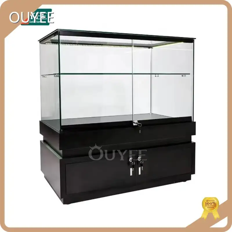 Free-standing LED Display Cabinet with MDF & Tempered Glass Door 1