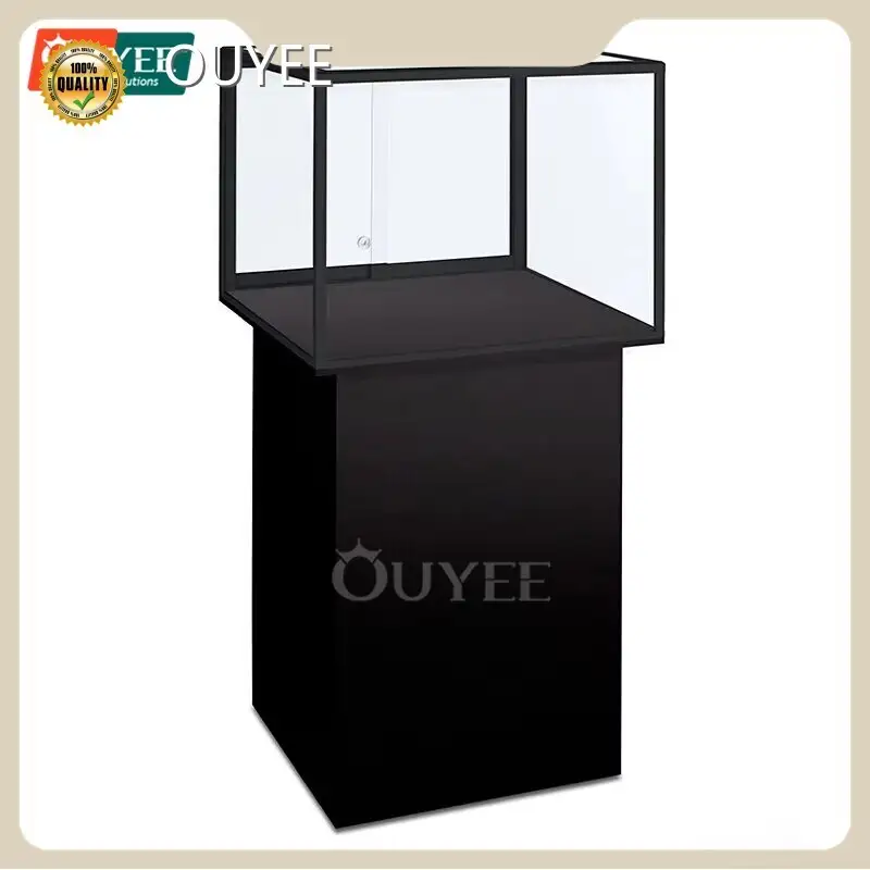 White MDF Glass Display Showcase with Lock & LED Lights for Jewelry 1