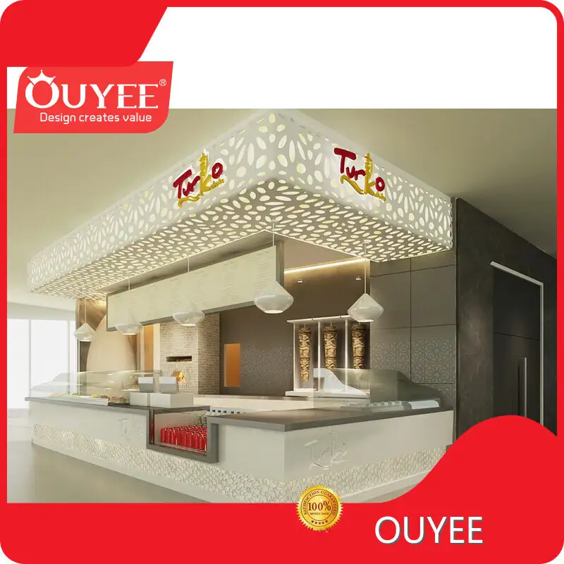 Mall Kiosk Wooden Cabinet Glass Door Display for Fast Food 3D Max 1