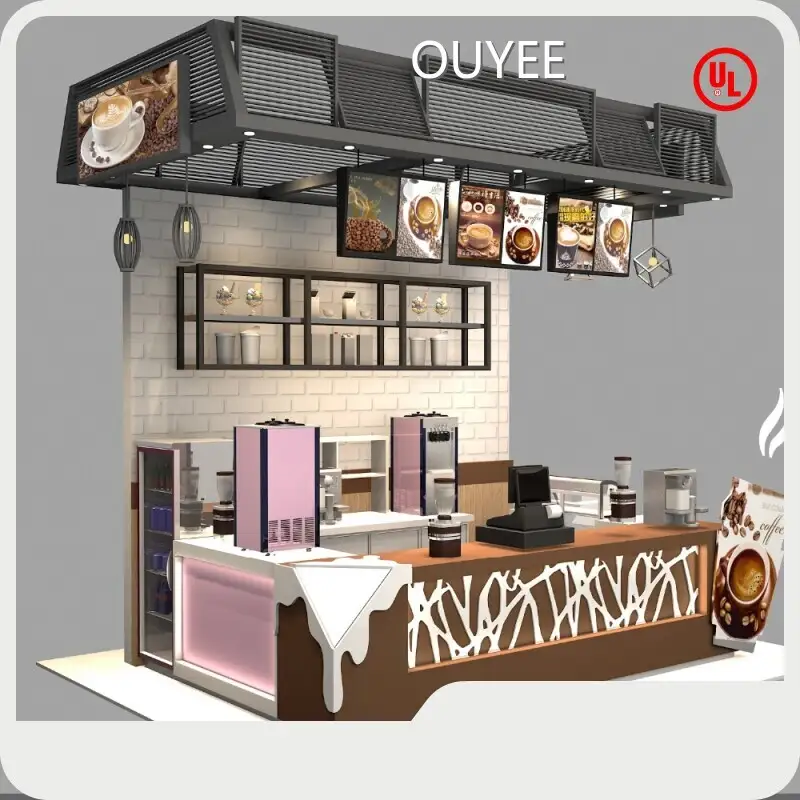 3D Design Shopping Mall Retail Frozen Yogurt Kiosk Stand 1