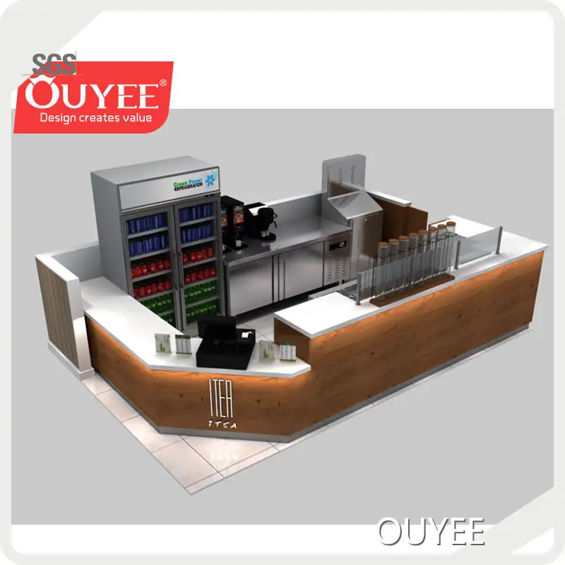 Acrylic Retail Square Shopping Mall Candy & Coffee Kiosk 1