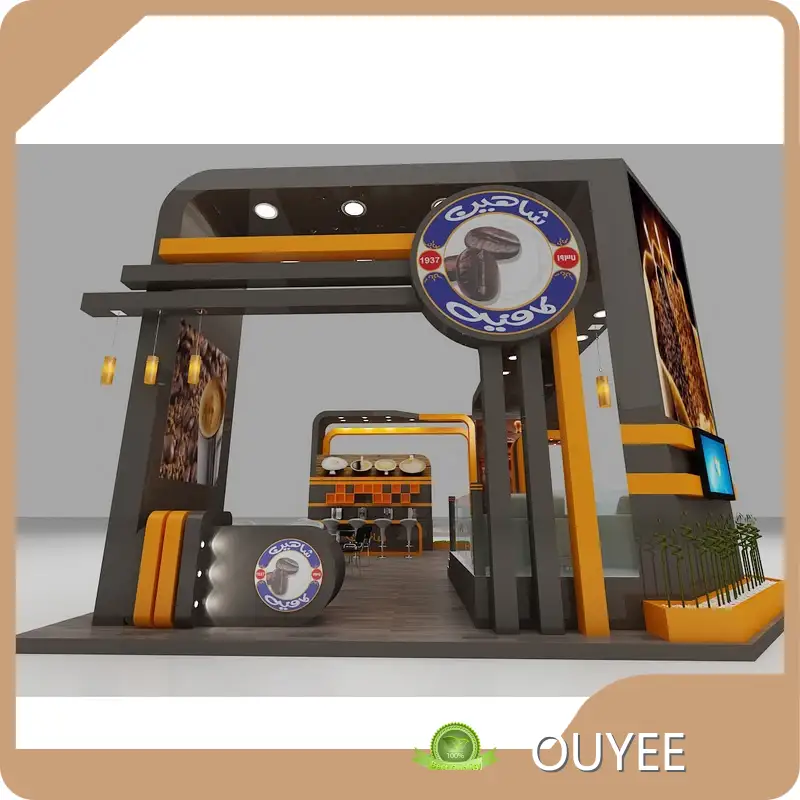 Coffee Mall Kiosk with Booth - Custom Wooden Bar Counter, Free Design 1