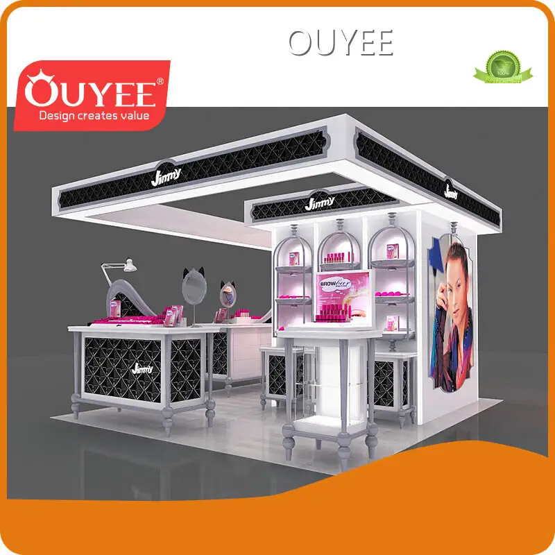OUYEE Cosmetic Display Kiosk Mall Showcase Rack for Skin Care 1