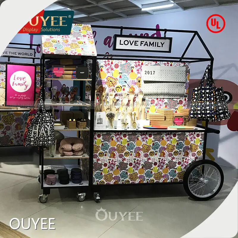 Retail Candy Kiosk Cart with Wheels - Shopping Mall Dessert Display 1