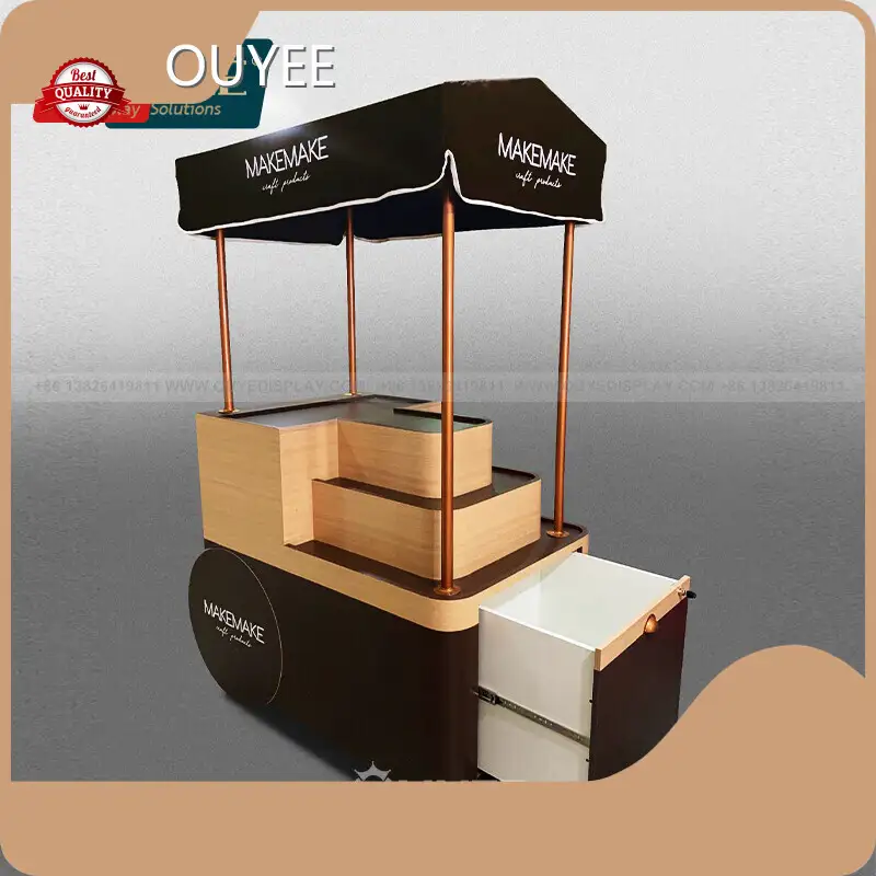 Wooden Candy Cart with LED Lights & Wheels - Mall Kiosk Showcase 1