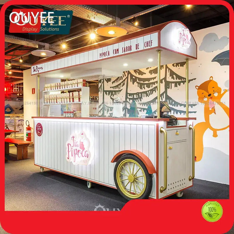 Custom Wood & Metal LED Mall Food Kiosk Candy/Flower Display Cart 1
