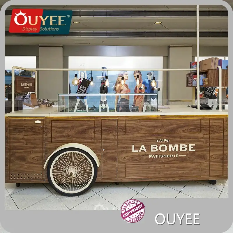 Wooden Retail Display Candy/Flower Cart with Wheels & LED Lights 1