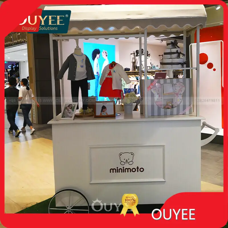Customized Food Mall Kiosk Candy Cart Counter Display Retail Showcase 1