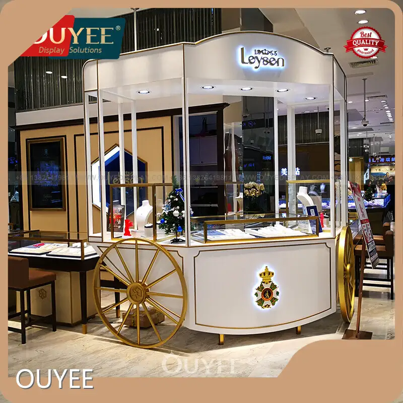 Wooden Shop Kiosk Counter Retail Showcase Candy & Champagne Cart 1