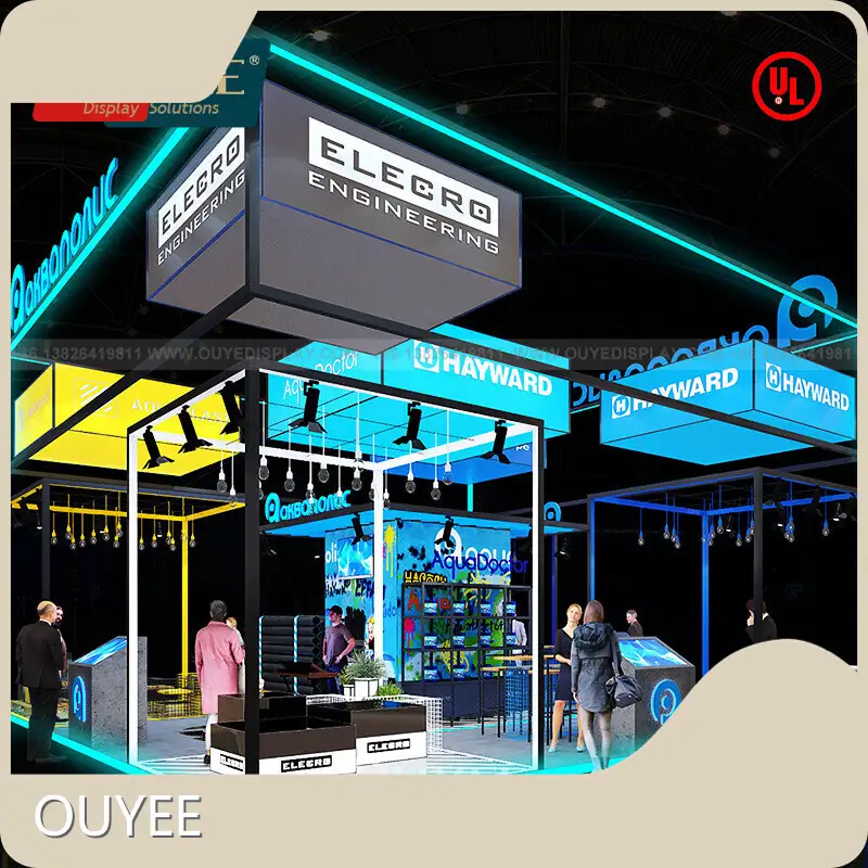 Aluminum Frame Advertising Showcase Booth with LED Lighting Trade Show 1