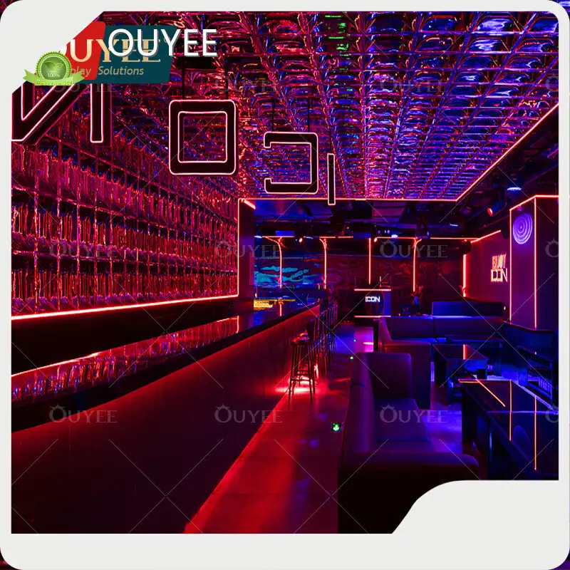 Customized Nightclub Interior Design DJ LED Light Display Rack Table 1