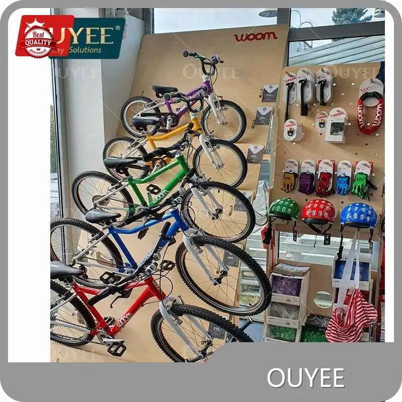 Custom Wood Wall-Mount Folding Bike Display Rack for Bike Shops 1