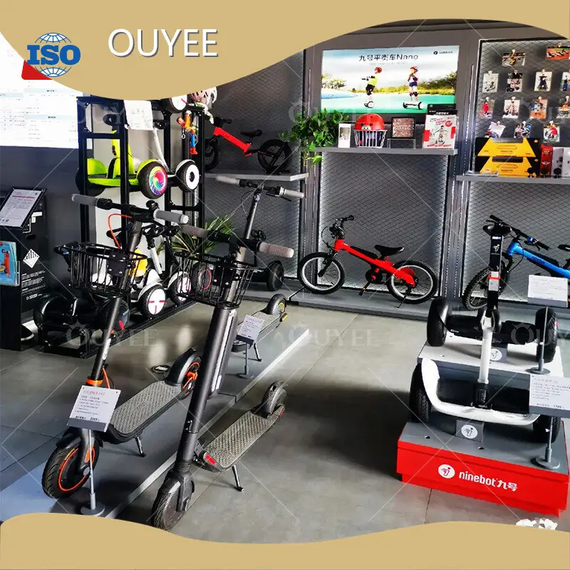 Custom Free-Standing Wood E-Bike & Electric Scooter Retail Display 1