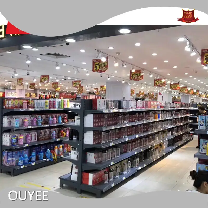 Supermarket Shelf Display Wall with Aisle Shelf Dividers 1