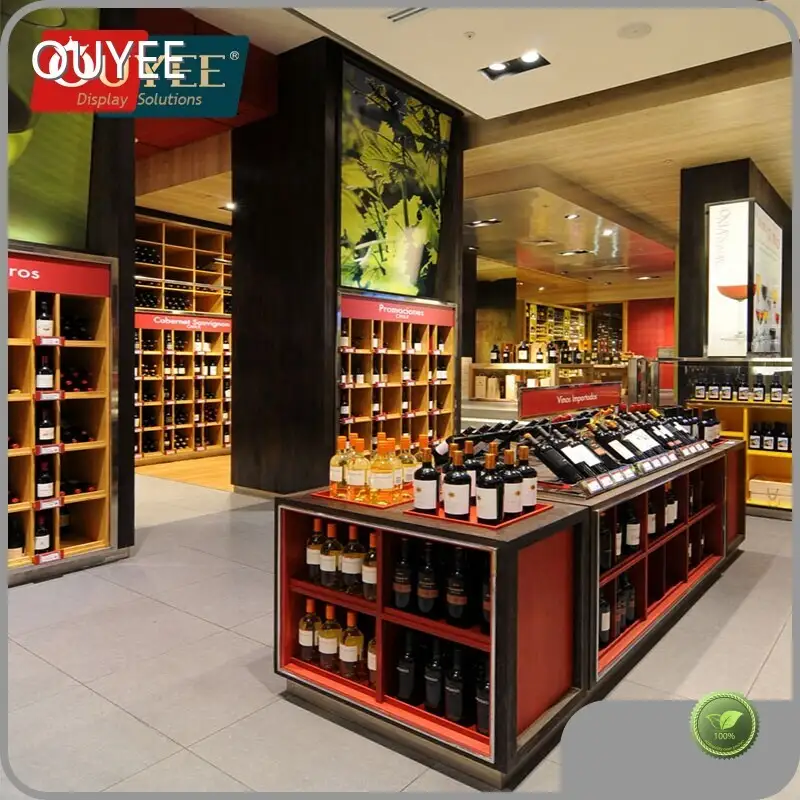 Rotating Wood & Iron Wine and Whiskey Wall Display Cabinet for Stores 1