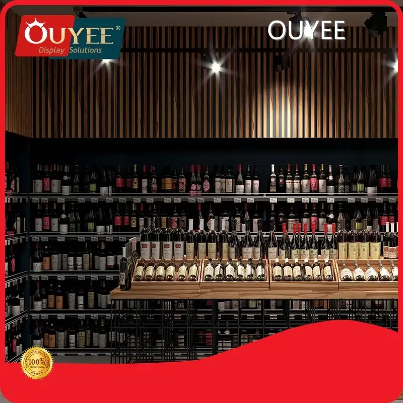 Wall-Mounted Wine Display Rack Metal & Plastic Retail Wine Bottle Rack 1