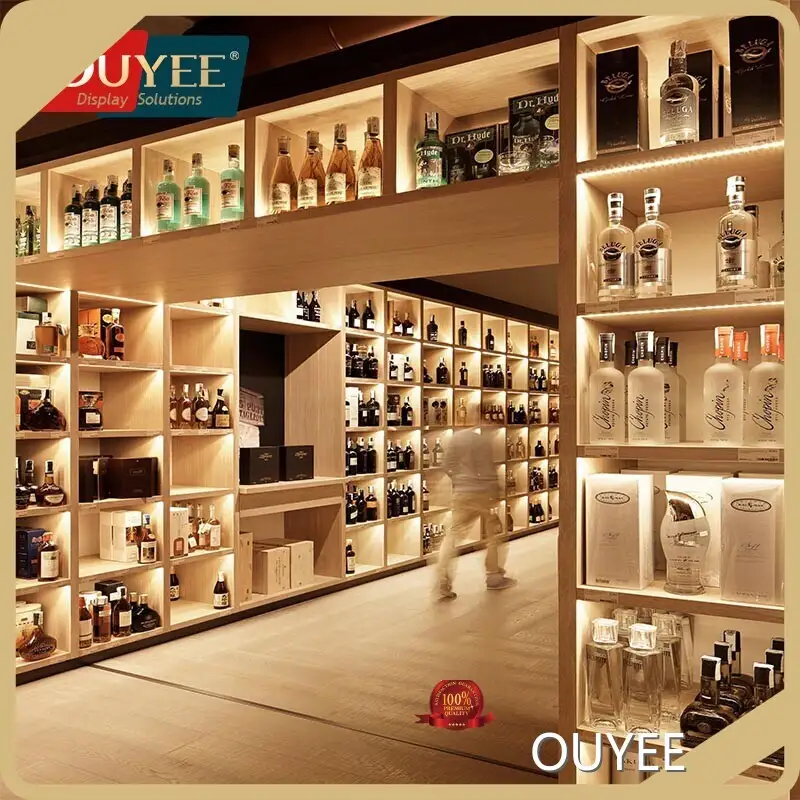 Wooden Wine Cellar & Whiskey Display Cabinet with LED Shelves 1