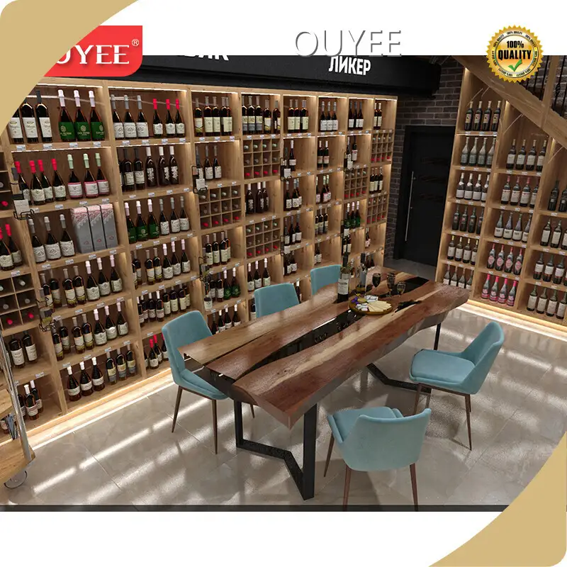 Wooden Wine Display Showcase for Liquor & Wine Retail Store Furniture 1