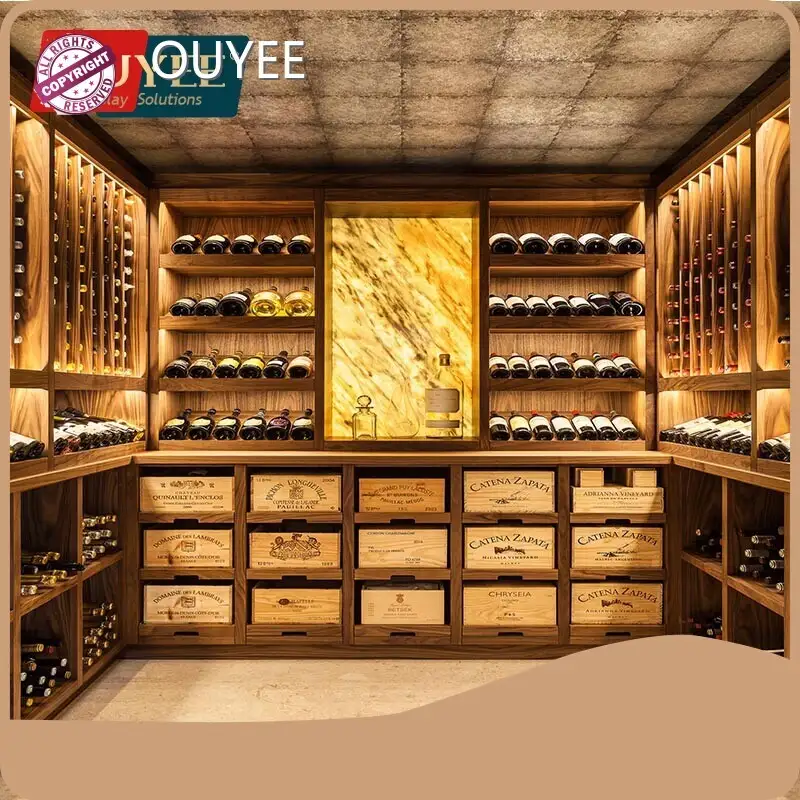 Wood Wine & Liquor Rack Shelves Whiskey Display Cabinet for Shops 1