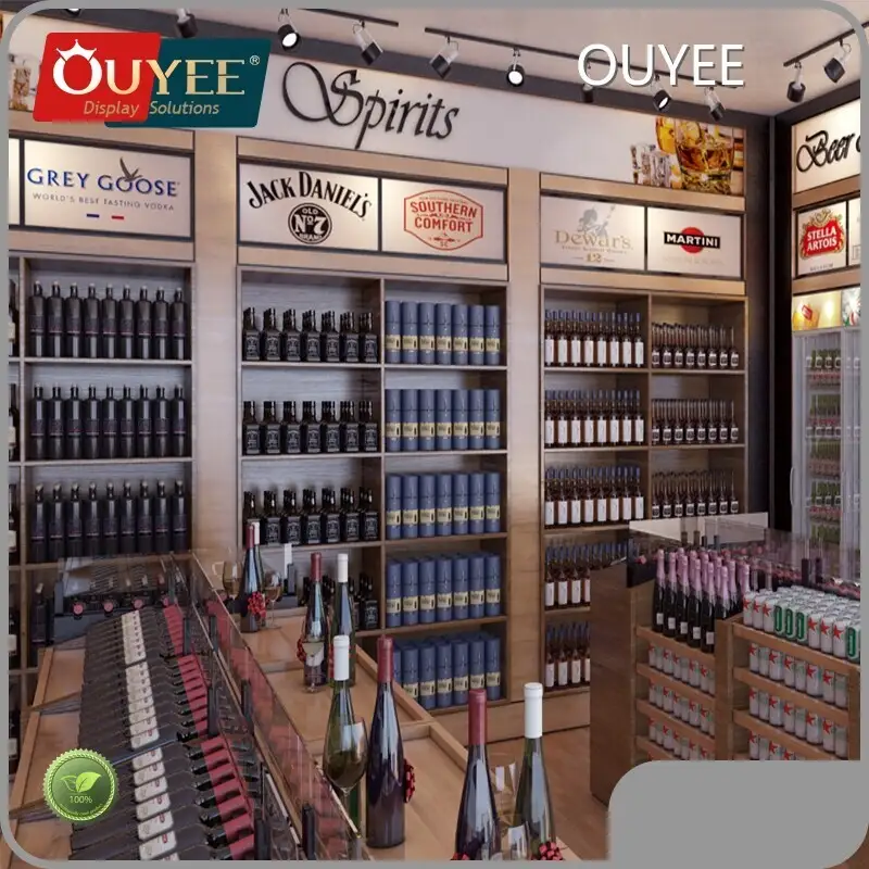 Antique Wooden Wine & Liquor Bottle Display Rack for Liquor Store 1