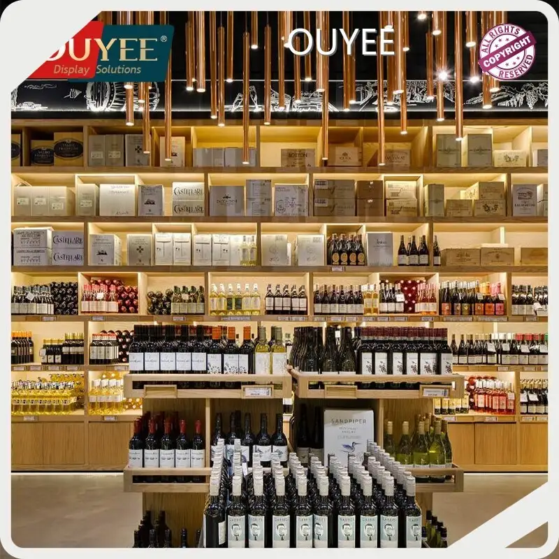 Rotating Wooden Wine Rack Cabinet for Liquor Store & Supermarket 1