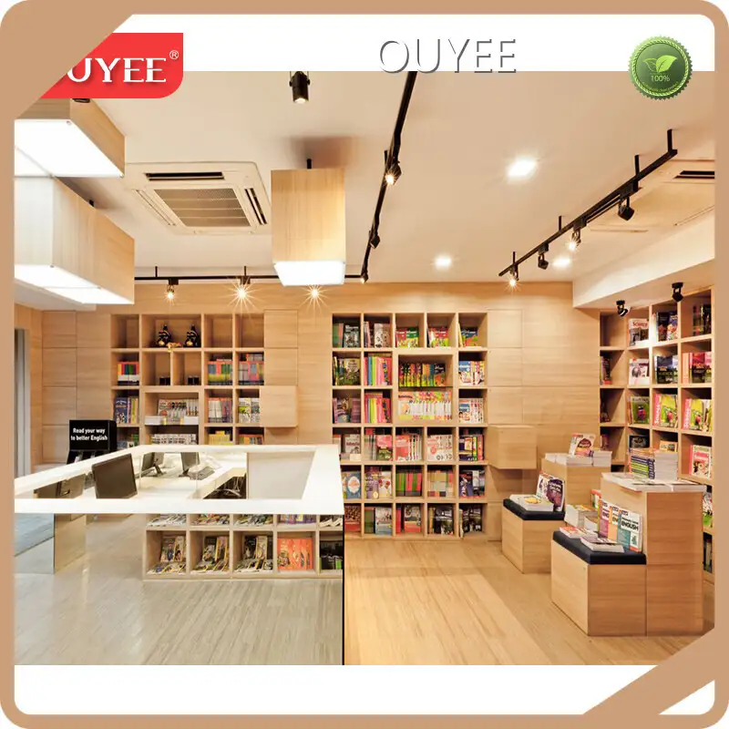 Mobile Wooden Magazine Racks Bookstore Display Shelves Wall Bookcase 1